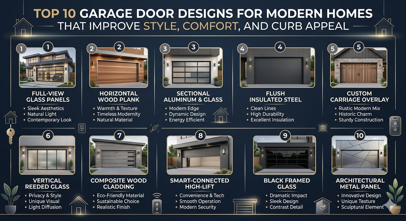 10 Garage Door Designs for Modern Homes