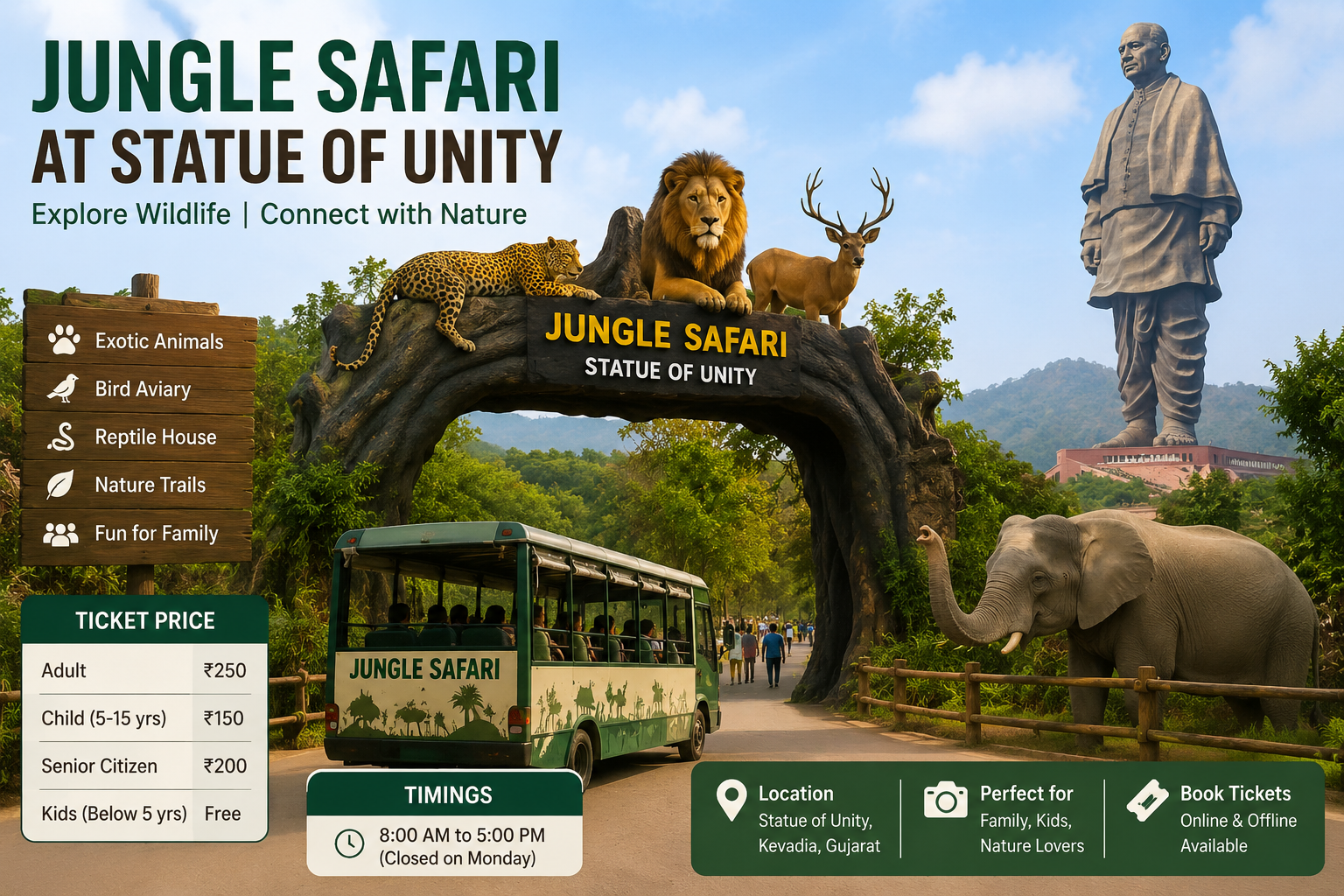 Statue of Unity Jungle Safari – Complete Visitor Guide with Ticket Details