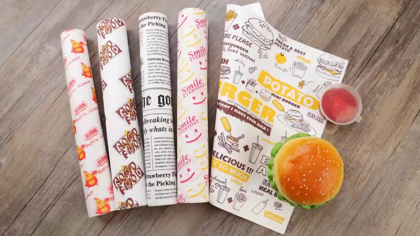 Custom Hot Paper for Simple Food Packaging Use